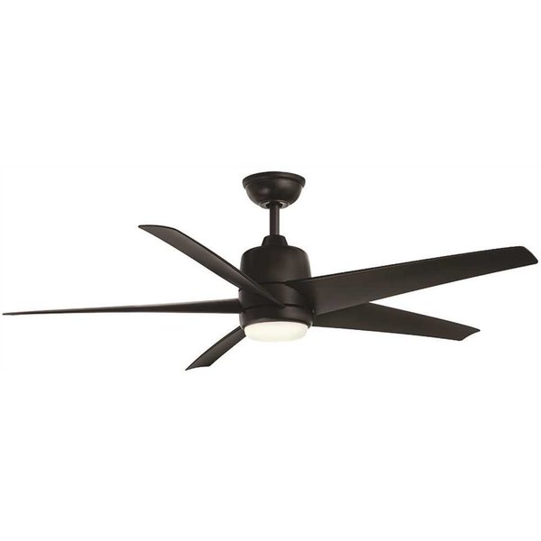 Hampton Bay Mena 54 in. White Color Changing Integrated LED Matte Black Ceiling Fan with Light and Remote 97919